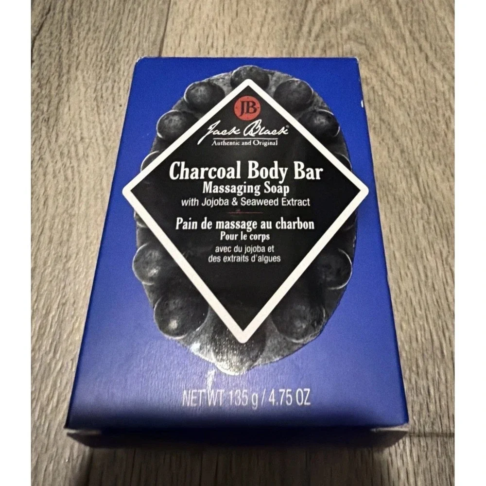 Jack Black Charcoal Body Bar Massaging Soap 4.75oz | SEALED AND NEW IN BOX!!